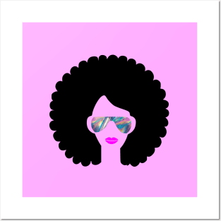 hologram print afro girl Posters and Art